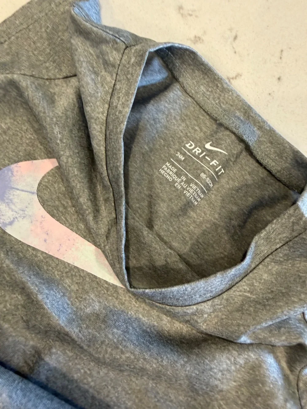 2T Nike Girls' Gray Dri-FIT Tee + Pink Marble Running Shorts Set